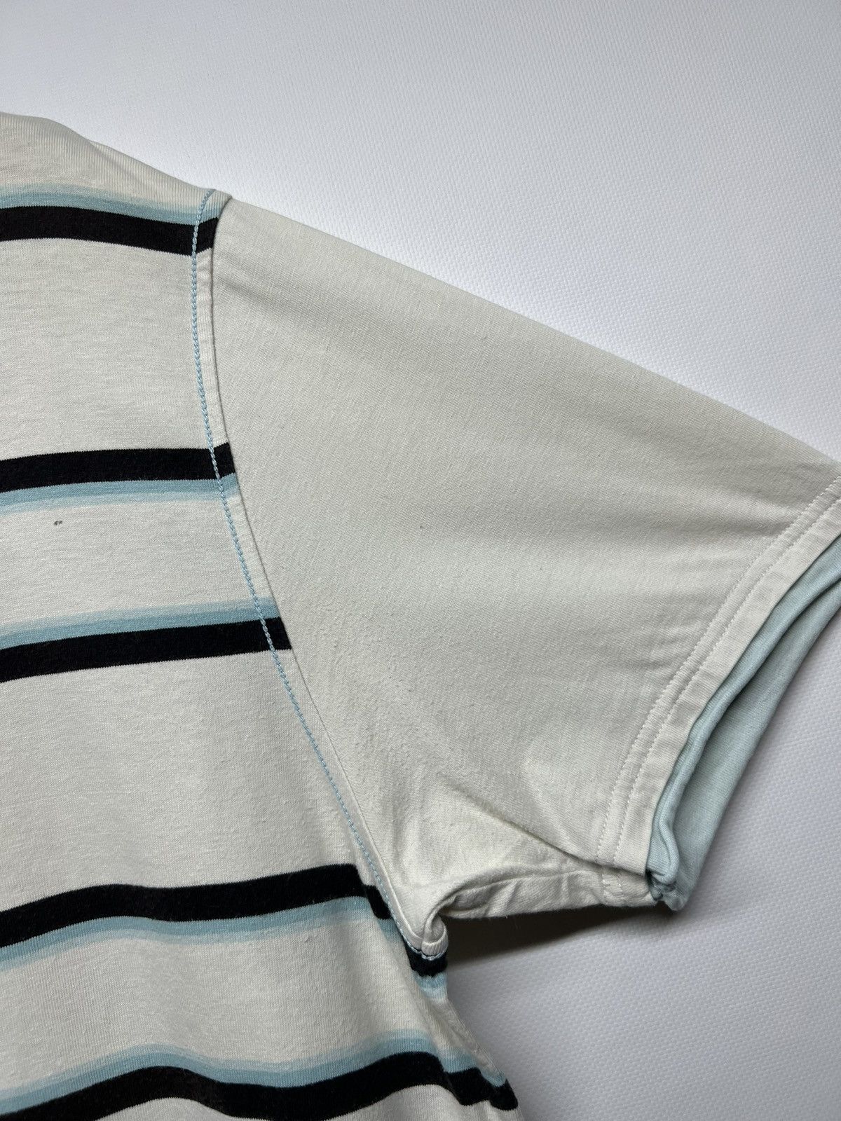 Vintage × Yves Saint Laurent Vintage Y2k Striped Yves Saint Laurent Mini Logo T-Shirt 00s Size US L / EU 52-54 / 3 - 7 Thumbnail