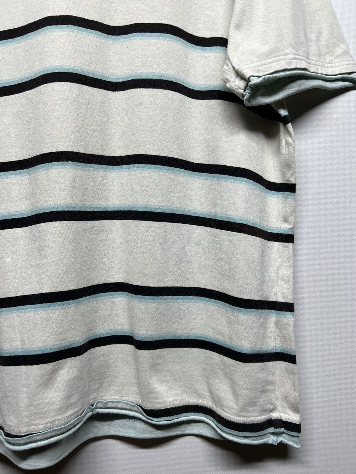 Vintage × Yves Saint Laurent Vintage Y2k Striped Yves Saint Laurent Mini Logo T-Shirt 00s Size US L / EU 52-54 / 3 - 4 Thumbnail