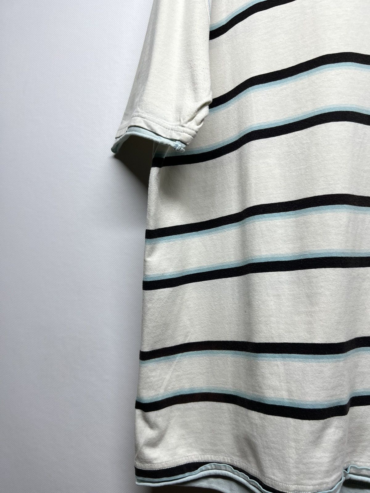 Vintage × Yves Saint Laurent Vintage Y2k Striped Yves Saint Laurent Mini Logo T-Shirt 00s Size US L / EU 52-54 / 3 - 5 Thumbnail