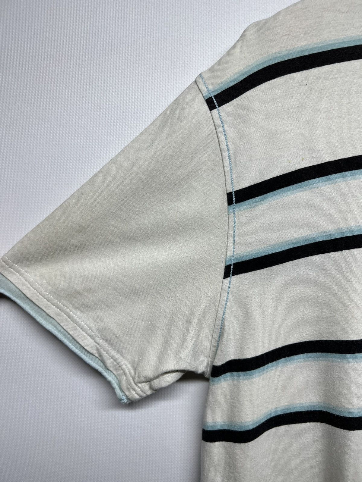 Vintage × Yves Saint Laurent Vintage Y2k Striped Yves Saint Laurent Mini Logo T-Shirt 00s Size US L / EU 52-54 / 3 - 6 Thumbnail