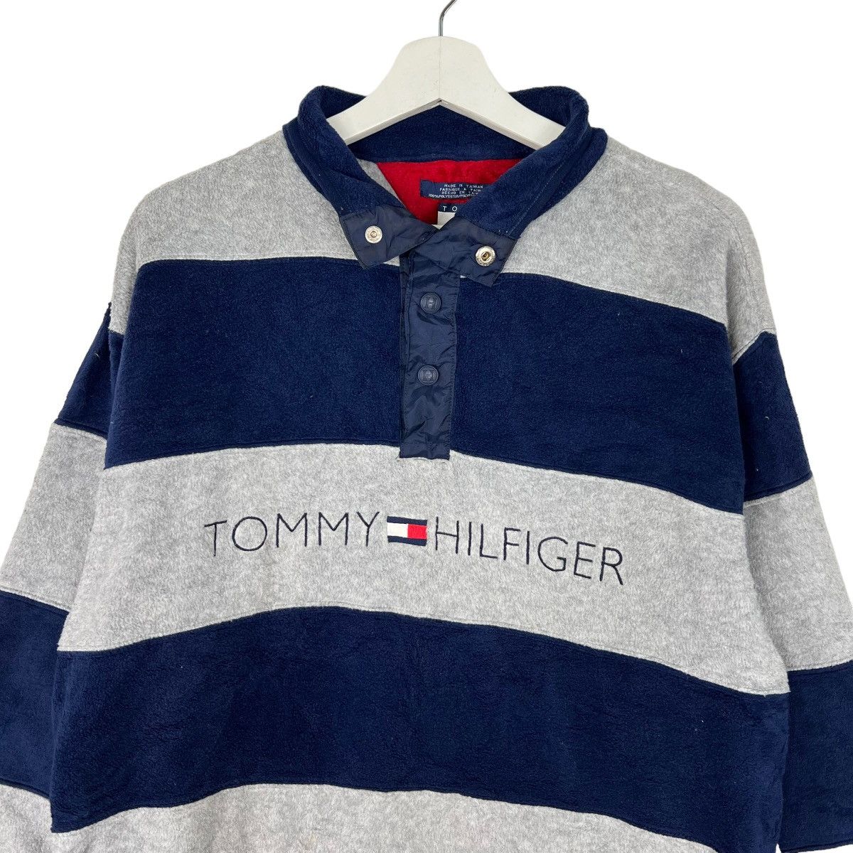 Tommy Hilfiger 🔥 VINTAGE 90s TOMMY HILFIGER FLEECE PRISONER STYLE Size US M / EU 48-50 / 2 - 3 Thumbnail