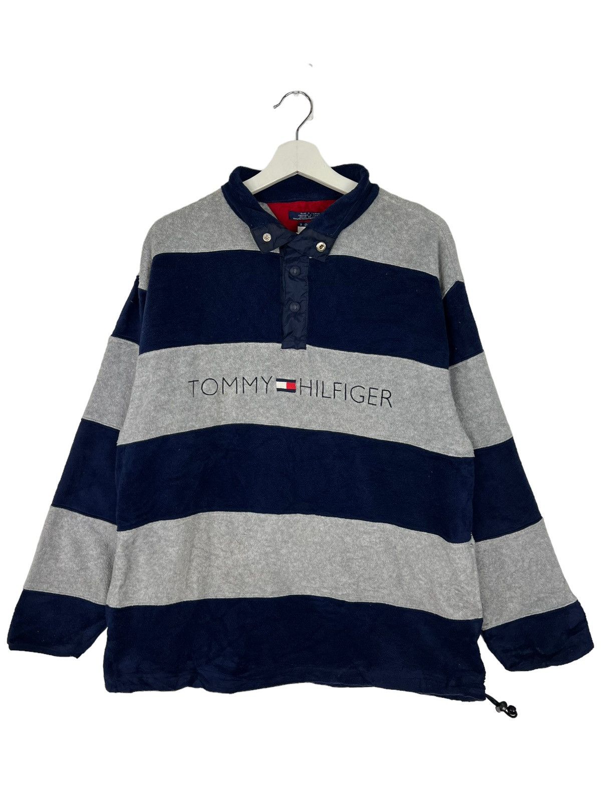 Tommy Hilfiger 🔥 VINTAGE 90s TOMMY HILFIGER FLEECE PRISONER STYLE Size US M / EU 48-50 / 2 - 5 Thumbnail