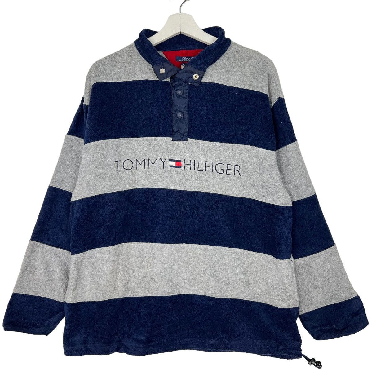Tommy Hilfiger 🔥 VINTAGE 90s TOMMY HILFIGER FLEECE PRISONER STYLE Size US M / EU 48-50 / 2 - 1 Thumbnail