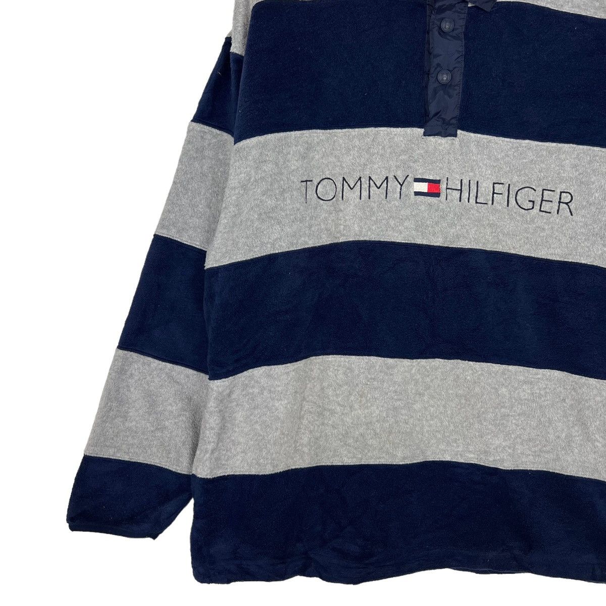 Tommy Hilfiger 🔥 VINTAGE 90s TOMMY HILFIGER FLEECE PRISONER STYLE Size US M / EU 48-50 / 2 - 2 Thumbnail