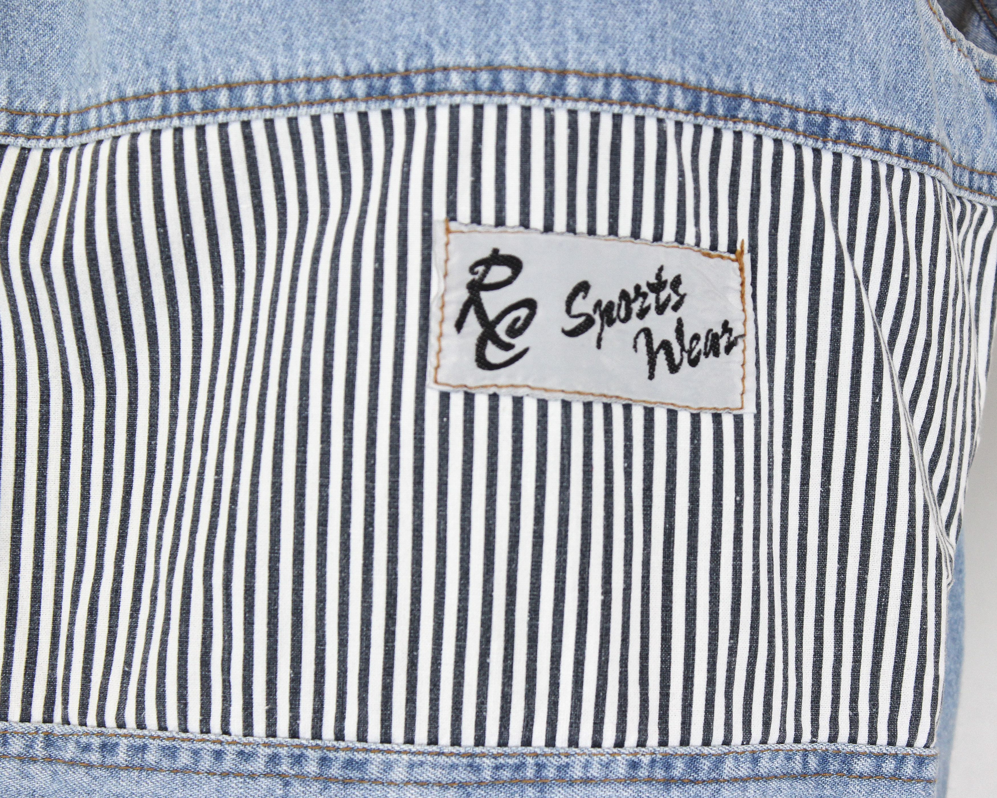 Vintage L Denim Top Blouse, made in Greece Shirt Tank Vest Pullover Size L / US 10 / IT 46 - 6 Thumbnail