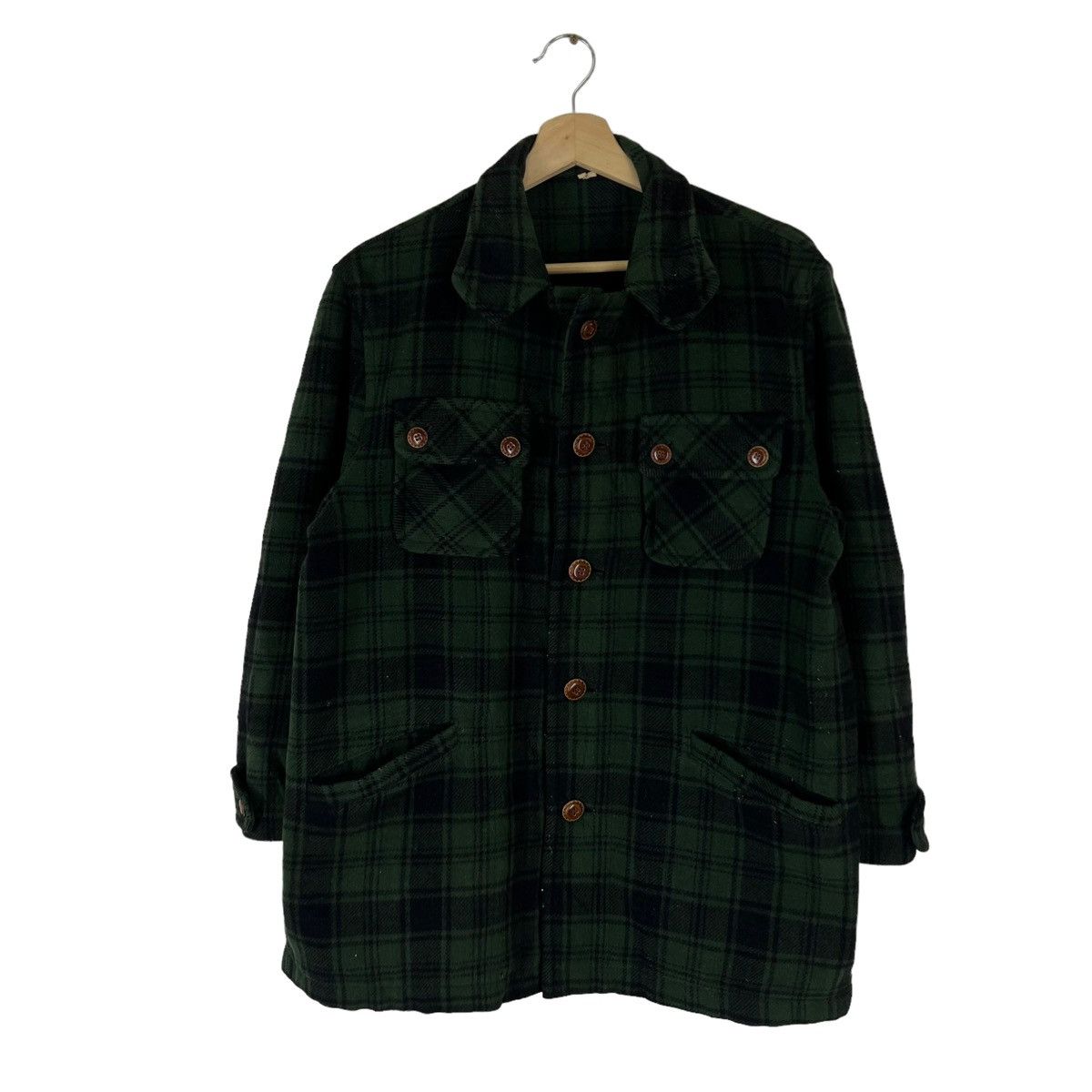 VINTAGE WOOL JACKET TARTAN DESIGN