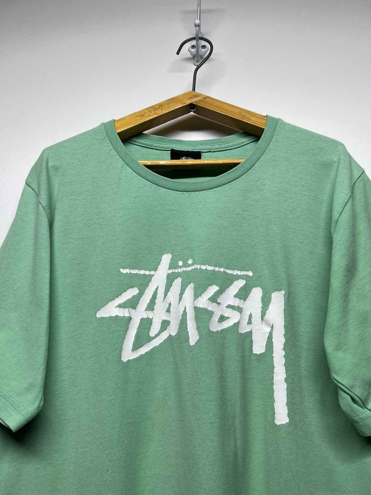 Stussy Vintage Y2k Stussy 💚 Spell Out Big Logo T-Shirt 00’s Size US S / EU 44-46 / 1 - 2 Thumbnail