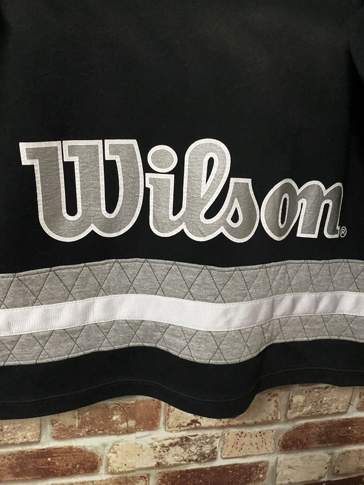 Vintage × Wilson GK142 VINTAGE WILSON BIG LOGO SPELLOUT SWEATER Size US L / EU 52-54 / 3 - 4 Thumbnail