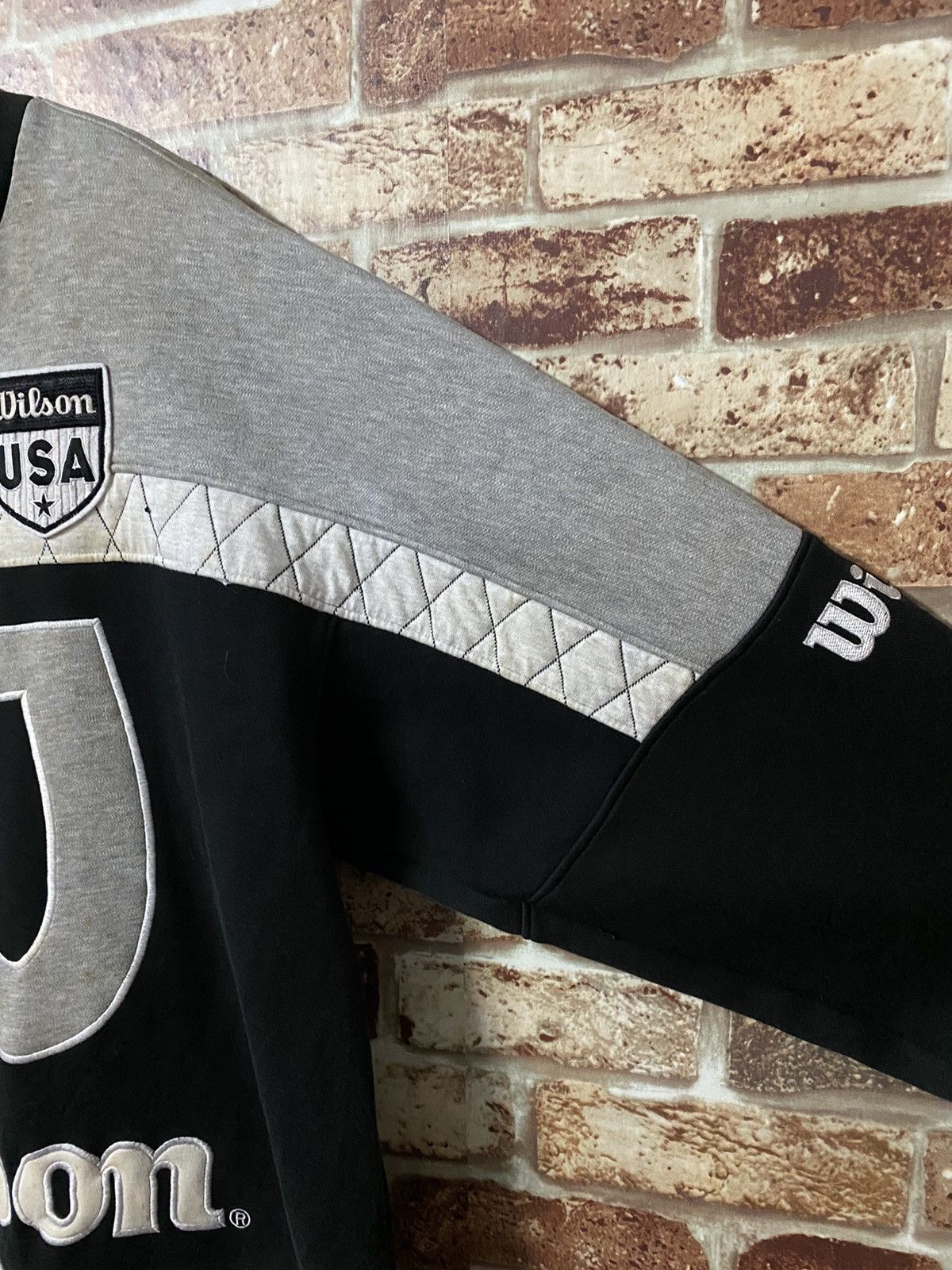 Vintage × Wilson GK142 VINTAGE WILSON BIG LOGO SPELLOUT SWEATER Size US L / EU 52-54 / 3 - 5 Thumbnail