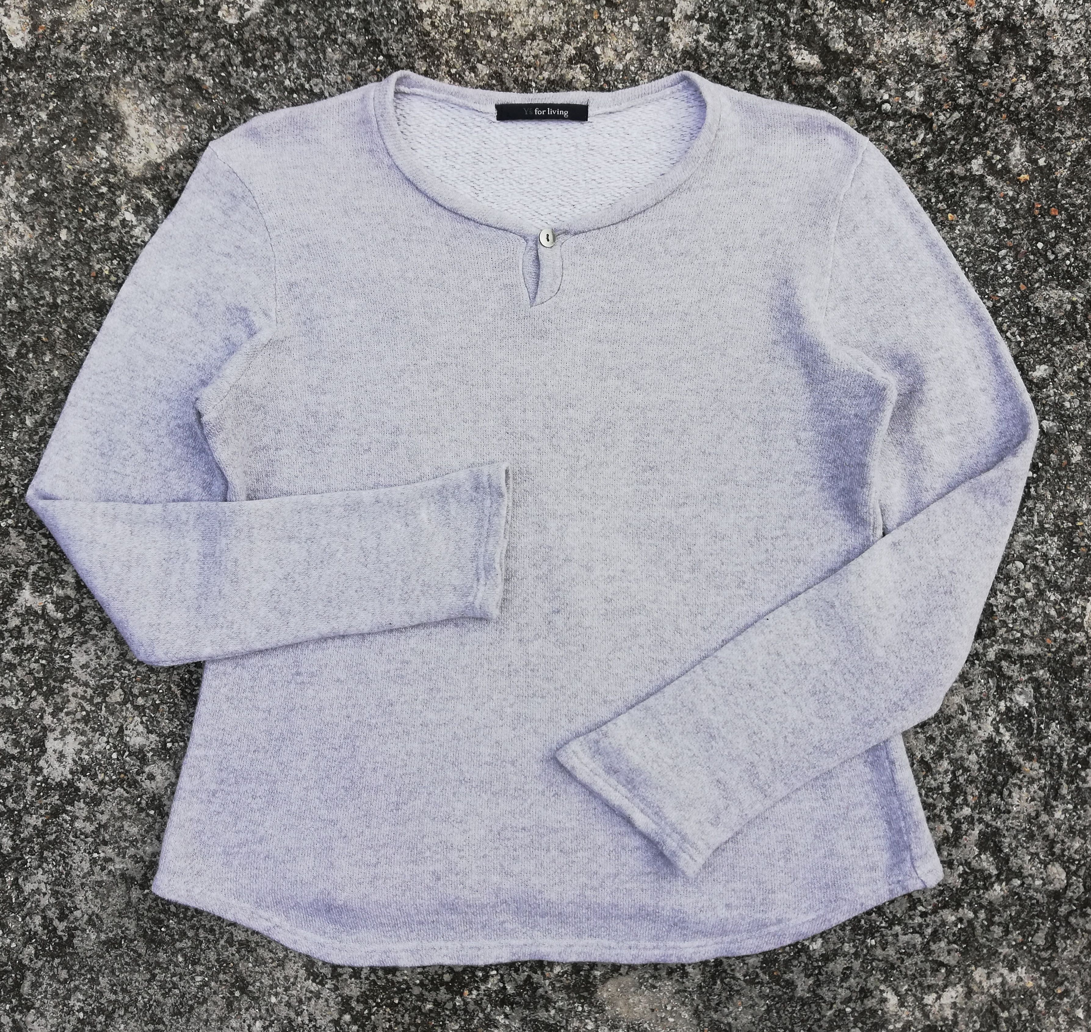 image of Avant Garde x Yohji Yamamoto Y's For Living By Yohji Yamamoto Long Sleeve Sweatshirt in Light Grey 