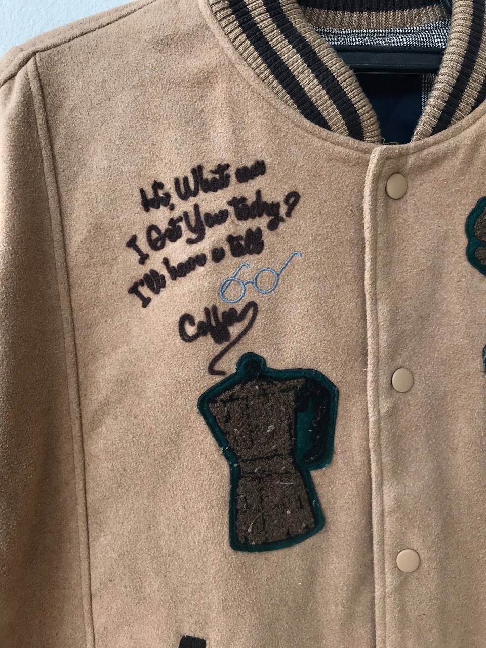 Japanese Brand COFFEE LOVERS UNIQUE HEM TAIL WIDE LOOSE VARSITY JACKET Size US L / EU 52-54 / 3 - 3 Thumbnail
