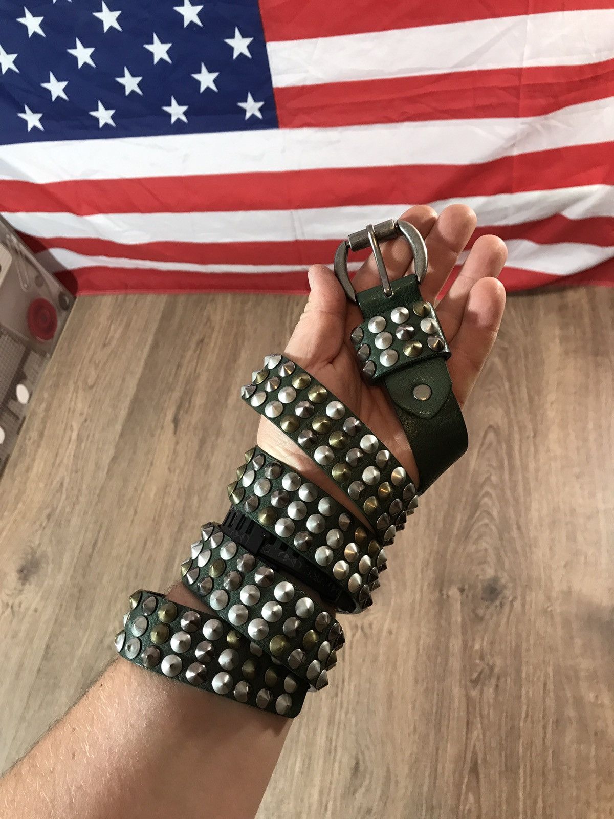 Vintage Vintage Green Crazy Belt BB Simon Style Size ONE SIZE - 1 Thumbnail