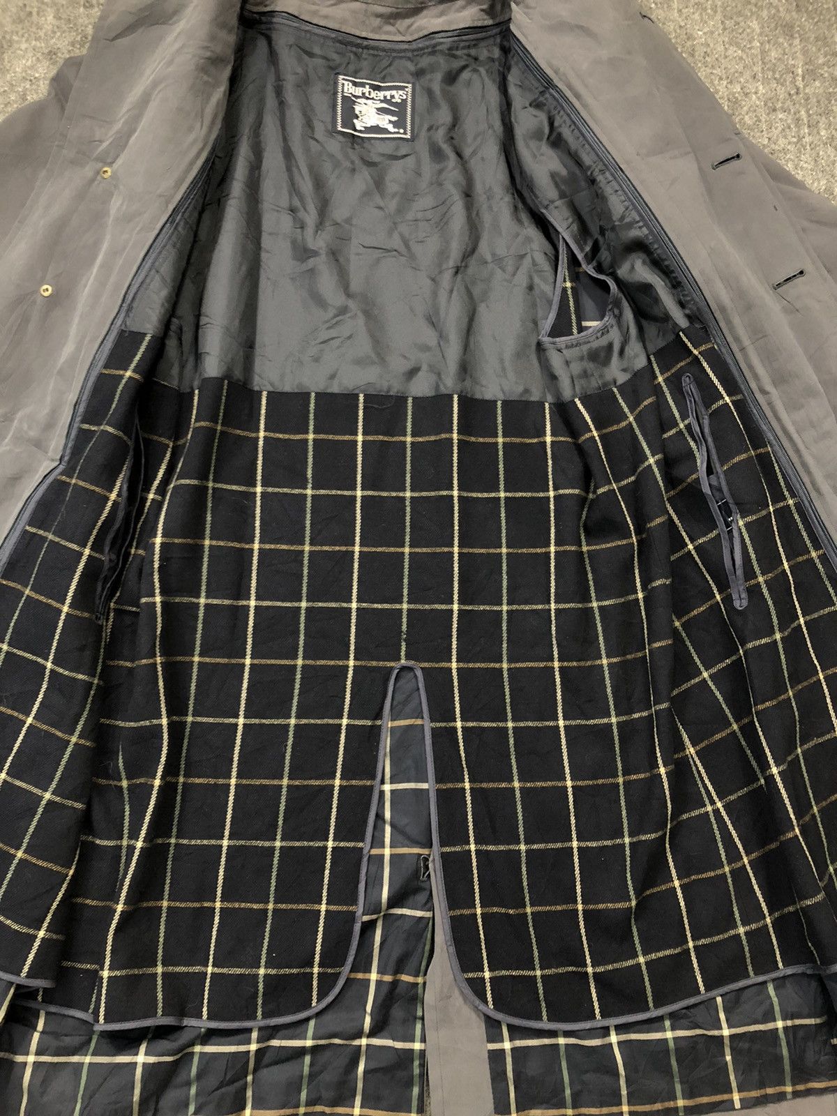 Burberry × Designer Hype 90s Burberrys London Trench Coat Parka Jacket Checked Size US L / EU 52-54 / 3 - 5 Thumbnail