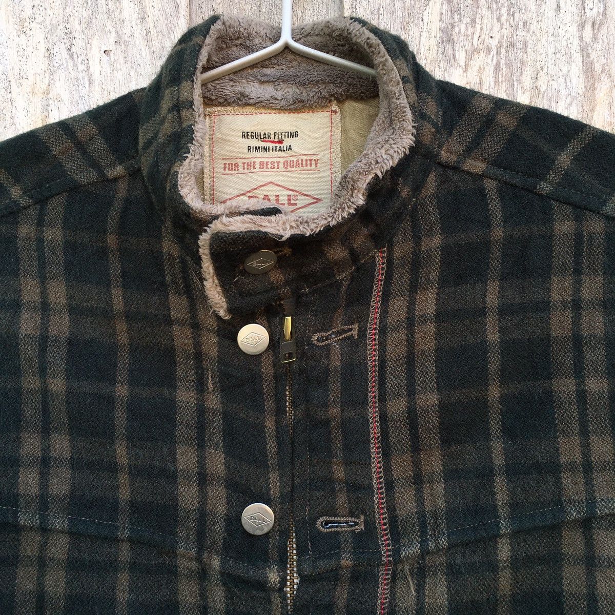 Vintage Vintage Ball Zip Up Button Flannel Jacket Size US M / EU 48-50 / 2 - 2 Thumbnail