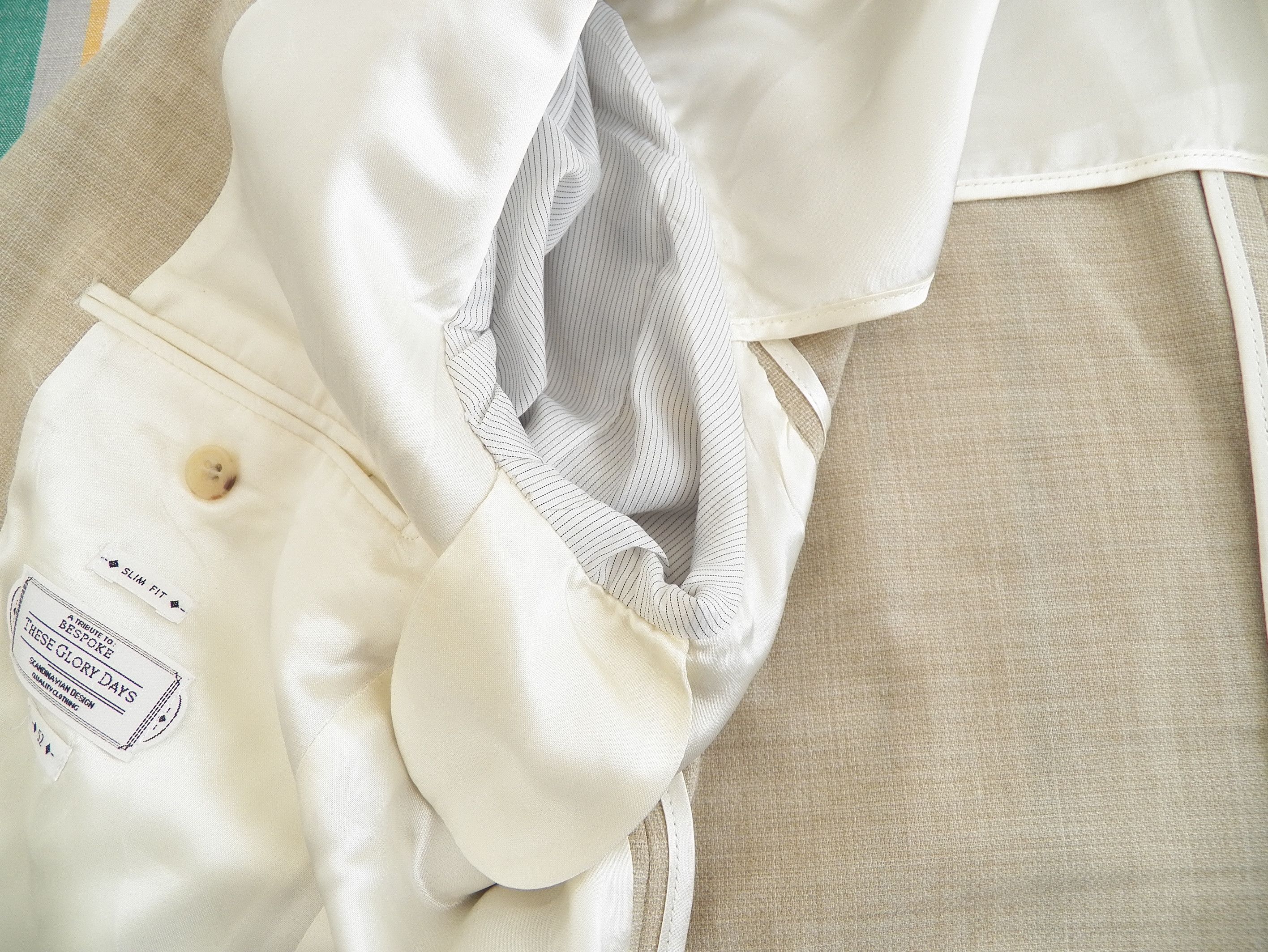 These Glory Days MENS JACKET US/UK 42 EU 52 light beige wool blazer slim fit Size 42R - 4 Thumbnail