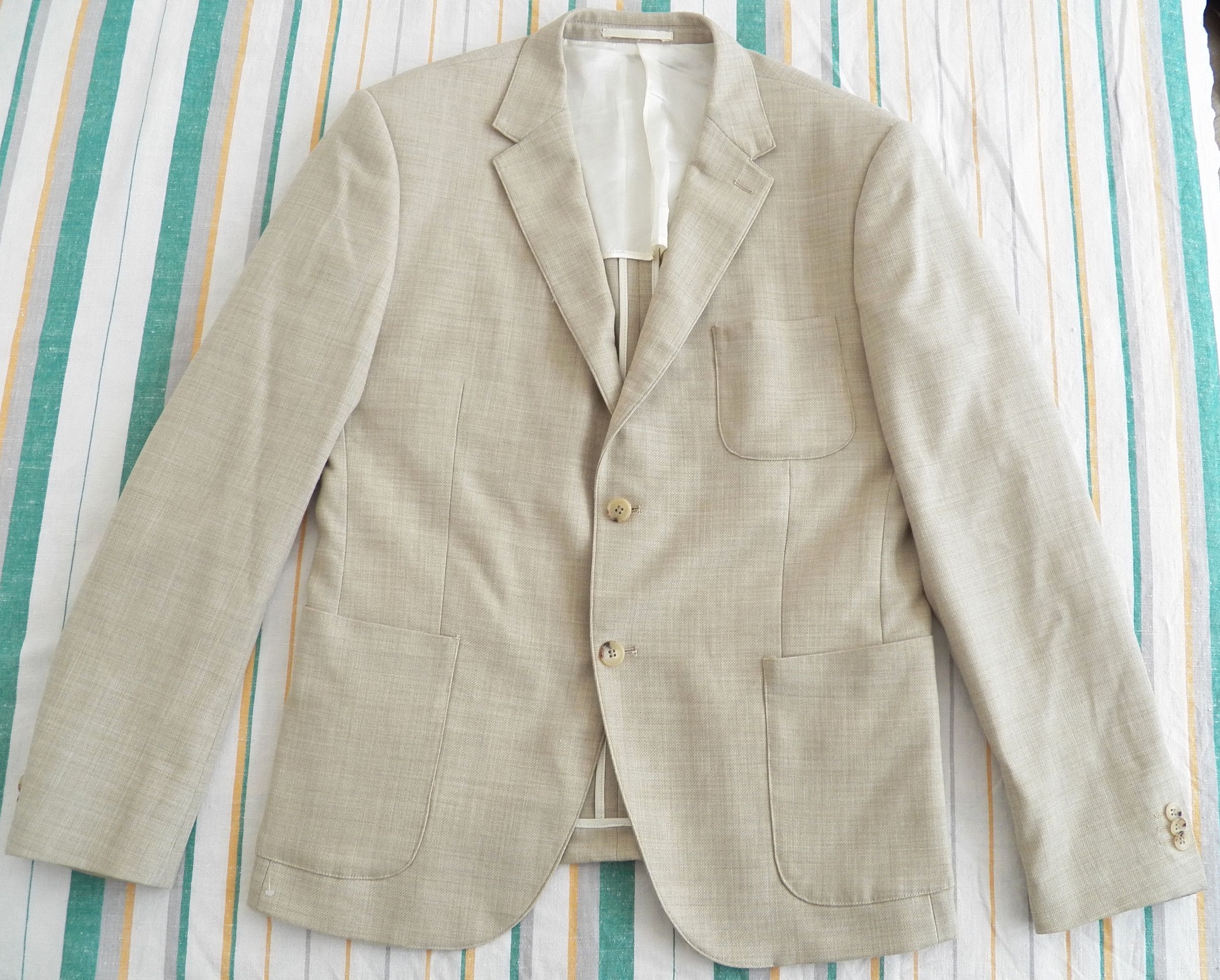These Glory Days MENS JACKET US/UK 42 EU 52 light beige wool blazer slim fit Size 42R - 1 Thumbnail