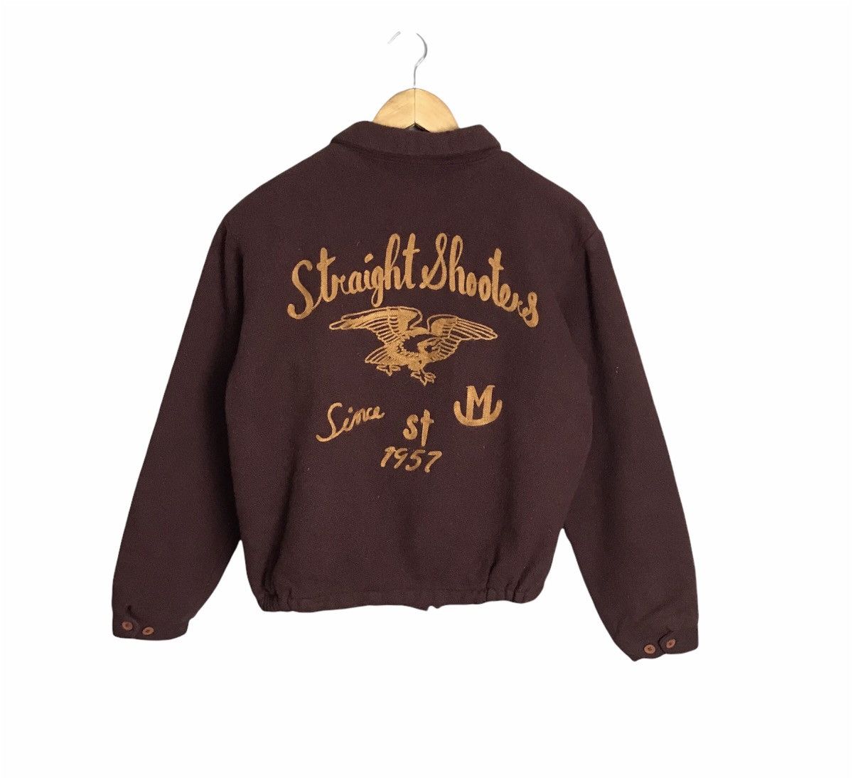 Bomber Jacket × Vintage Straight Shooter wool zipper jacket