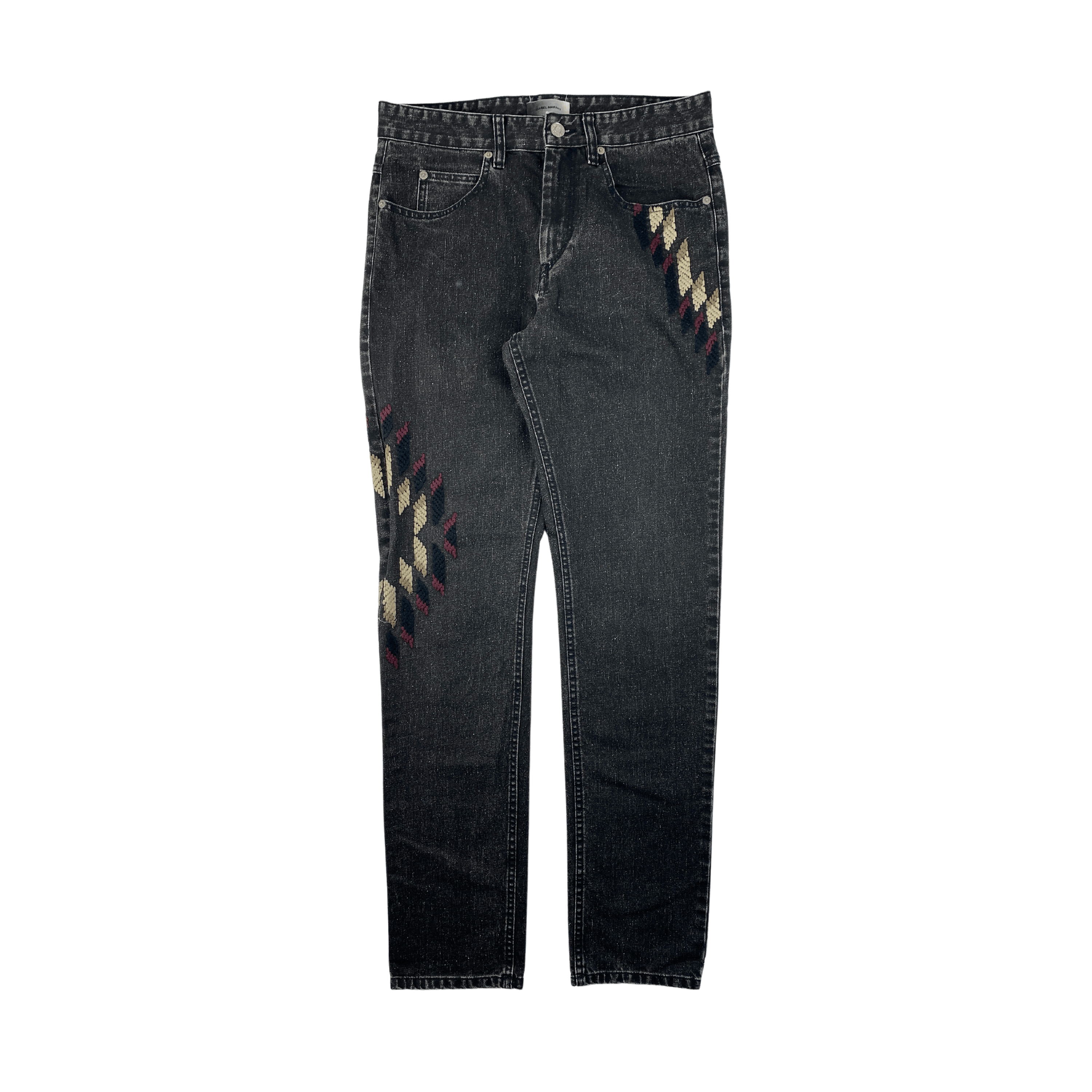 Isabel Marant Isabel Marant Grey Embroidered Jeans Size US 30 / EU 46 - 2 Thumbnail