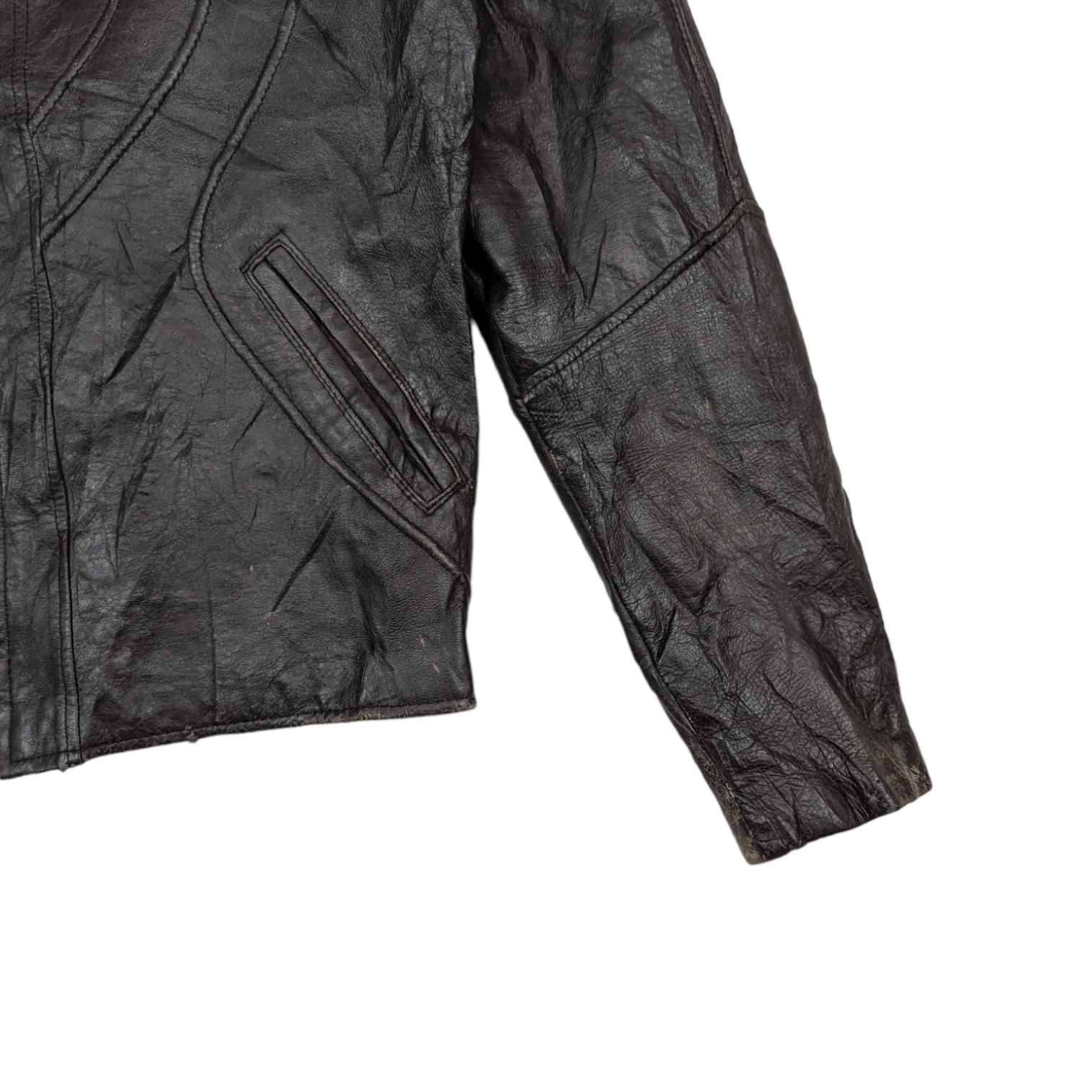 Japanese Brand Vintage H & H LEATHER Sportswear Leather Jacket Size M / US 6-8 / IT 42-44 - 5 Thumbnail