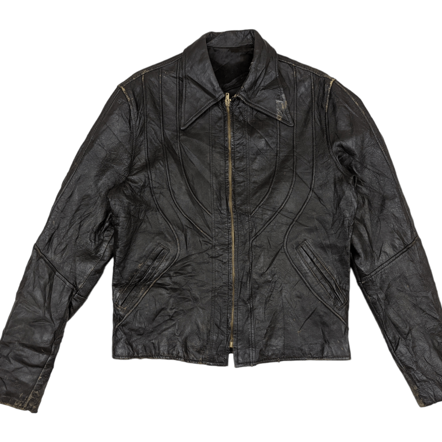 Japanese Brand Vintage H & H LEATHER Sportswear Leather Jacket Size M / US 6-8 / IT 42-44 - 2 Thumbnail