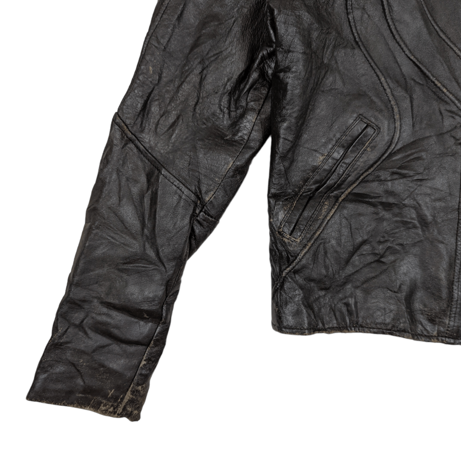 Japanese Brand Vintage H & H LEATHER Sportswear Leather Jacket Size M / US 6-8 / IT 42-44 - 10 Thumbnail