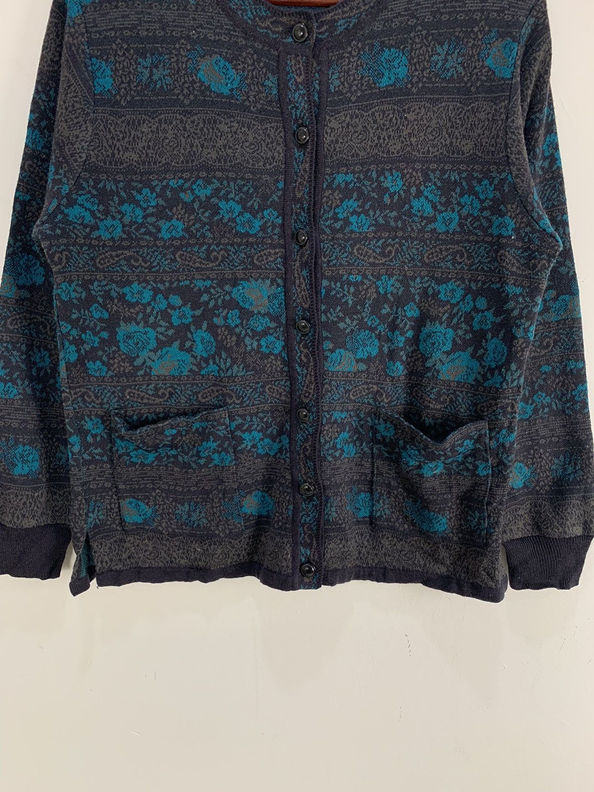 Japanese Brand PURSUIT DE IDEAL Fullprint Floral Art Knit Cardigan Sweater Size S / US 4 / IT 40 - 5 Thumbnail