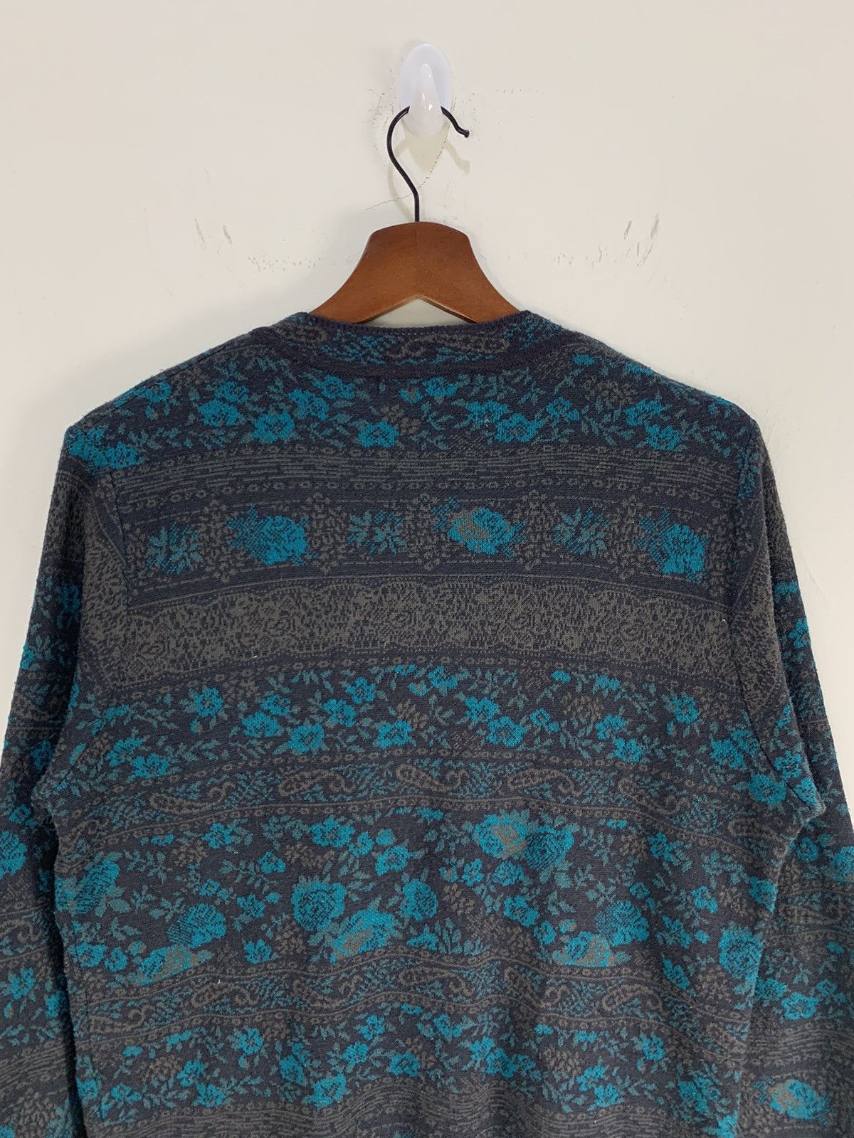 Japanese Brand PURSUIT DE IDEAL Fullprint Floral Art Knit Cardigan Sweater Size S / US 4 / IT 40 - 13 Thumbnail