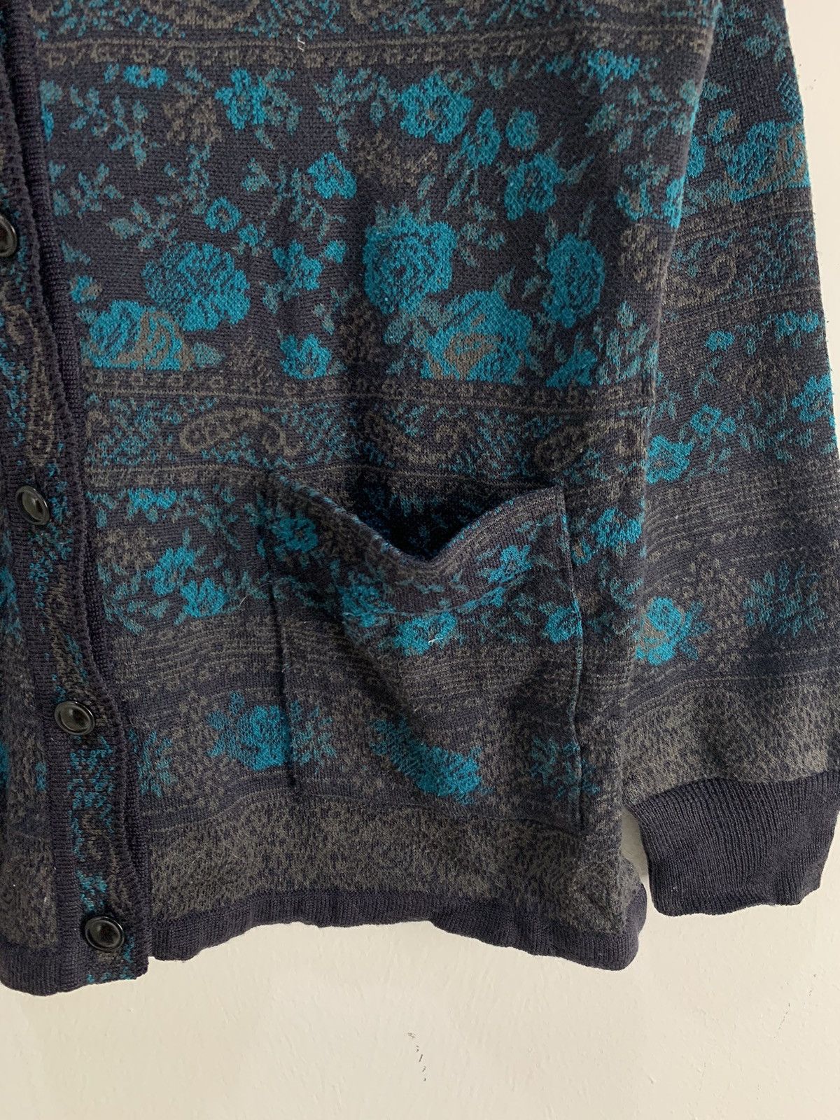 Japanese Brand PURSUIT DE IDEAL Fullprint Floral Art Knit Cardigan Sweater Size S / US 4 / IT 40 - 11 Thumbnail