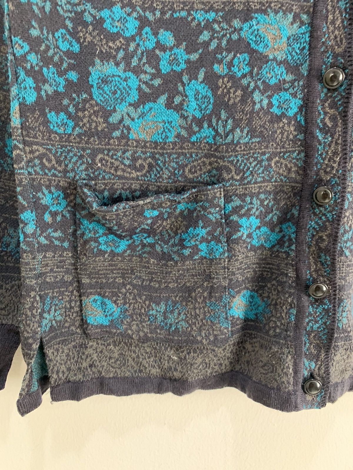 Japanese Brand PURSUIT DE IDEAL Fullprint Floral Art Knit Cardigan Sweater Size S / US 4 / IT 40 - 10 Thumbnail