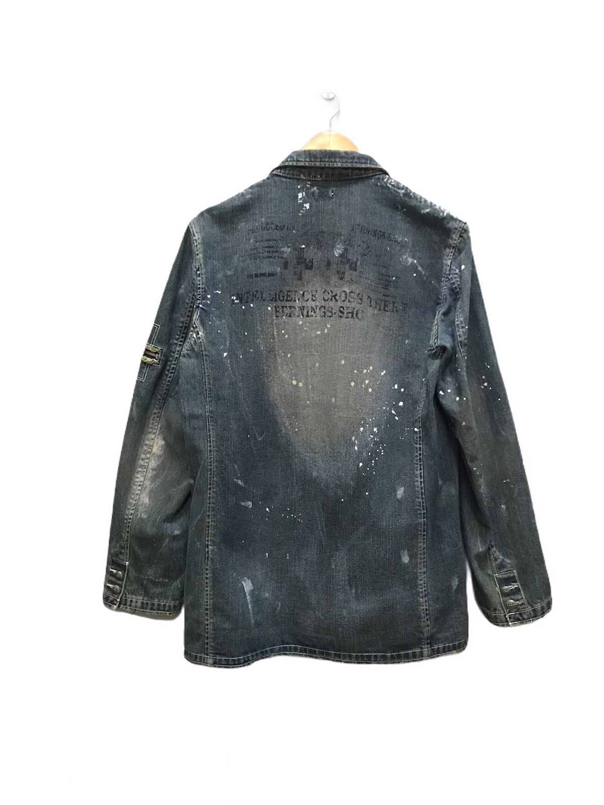 Japanese Brand Berning Sho distressed painting denim jacket inspire JPG Size US L / EU 52-54 / 3 - 4 Thumbnail