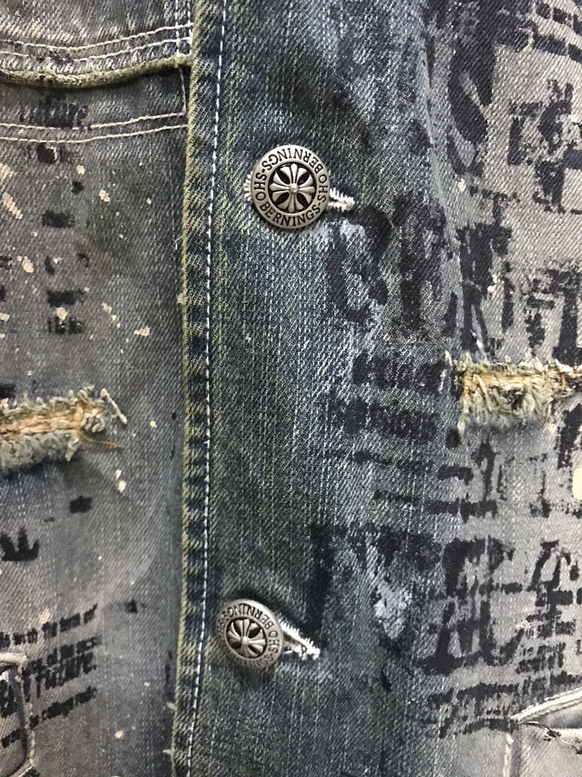 Japanese Brand Berning Sho distressed painting denim jacket inspire JPG Size US L / EU 52-54 / 3 - 6 Thumbnail