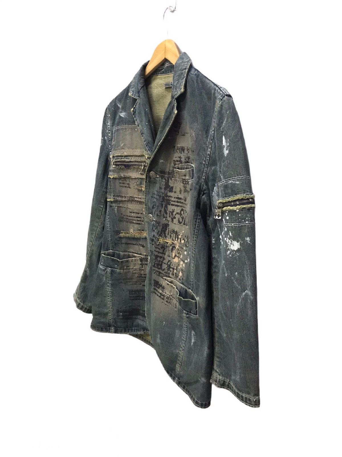 Japanese Brand Berning Sho distressed painting denim jacket inspire JPG Size US L / EU 52-54 / 3 - 2 Thumbnail