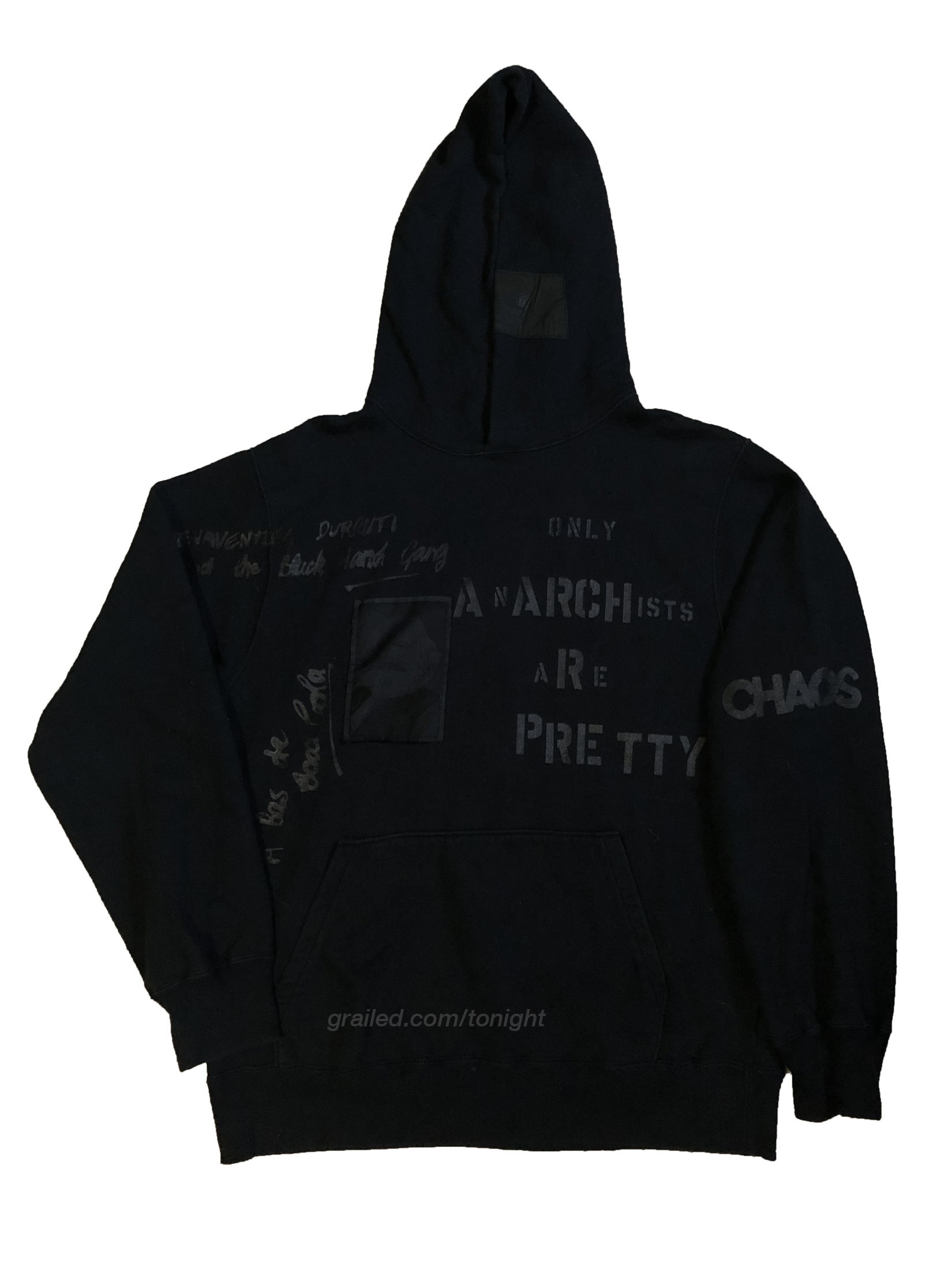 image of 2001 Iconic Anarchy & Chaos General Research Grail Hoodie in Black, Men's (Size Medium)