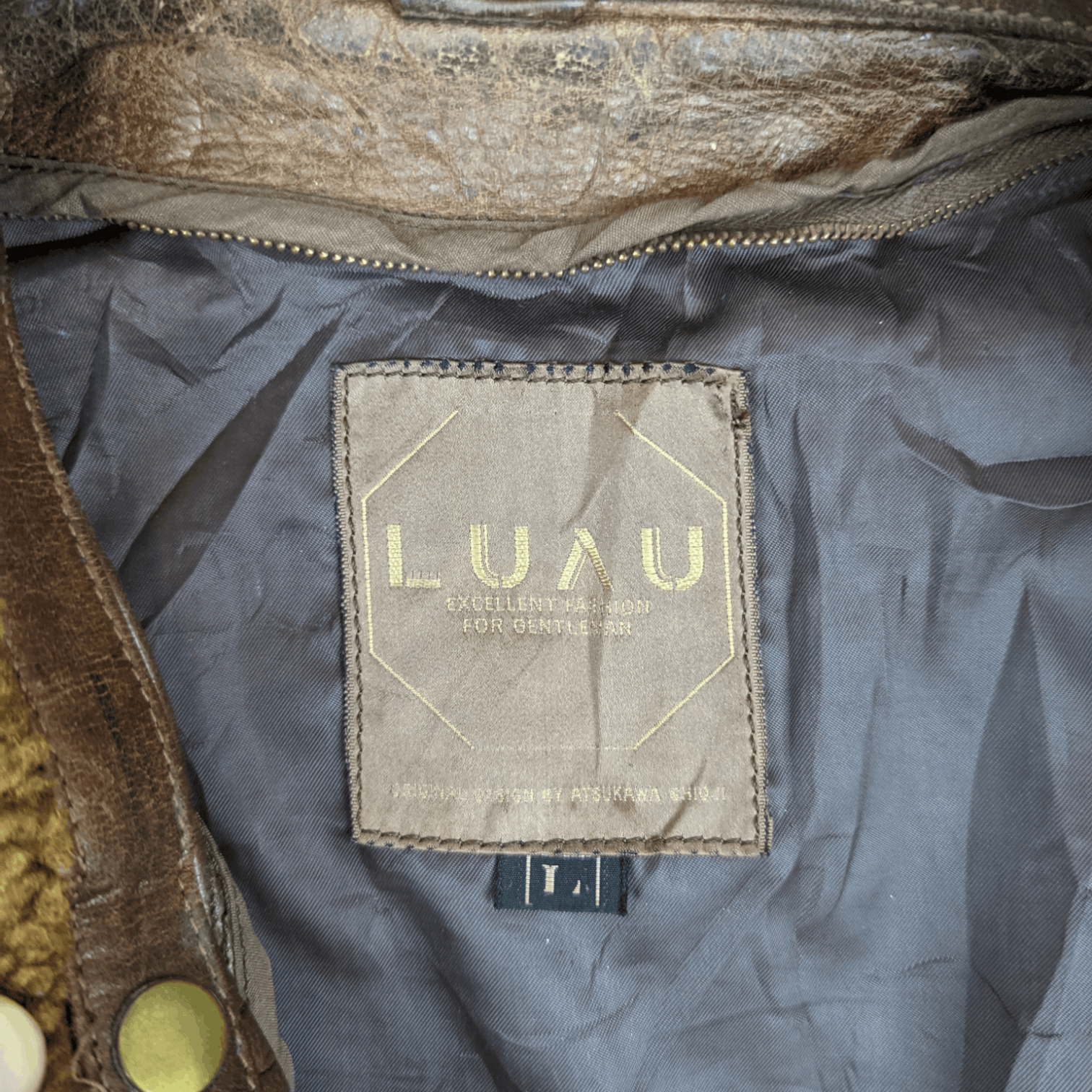 Japanese Brand Vintage Japan LUAU Atsukawa Shioji Winter Leather Jacket Size US M / EU 48-50 / 2 - 14 Thumbnail
