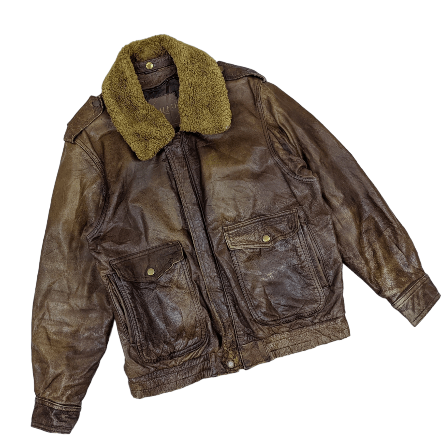 Japanese Brand Vintage Japan LUAU Atsukawa Shioji Winter Leather Jacket Size US M / EU 48-50 / 2 - 2 Thumbnail