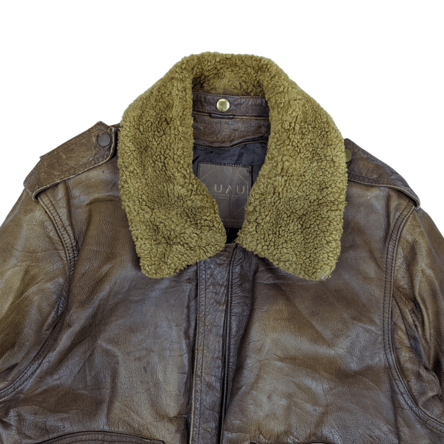 Japanese Brand Vintage Japan LUAU Atsukawa Shioji Winter Leather Jacket Size US M / EU 48-50 / 2 - 4 Thumbnail