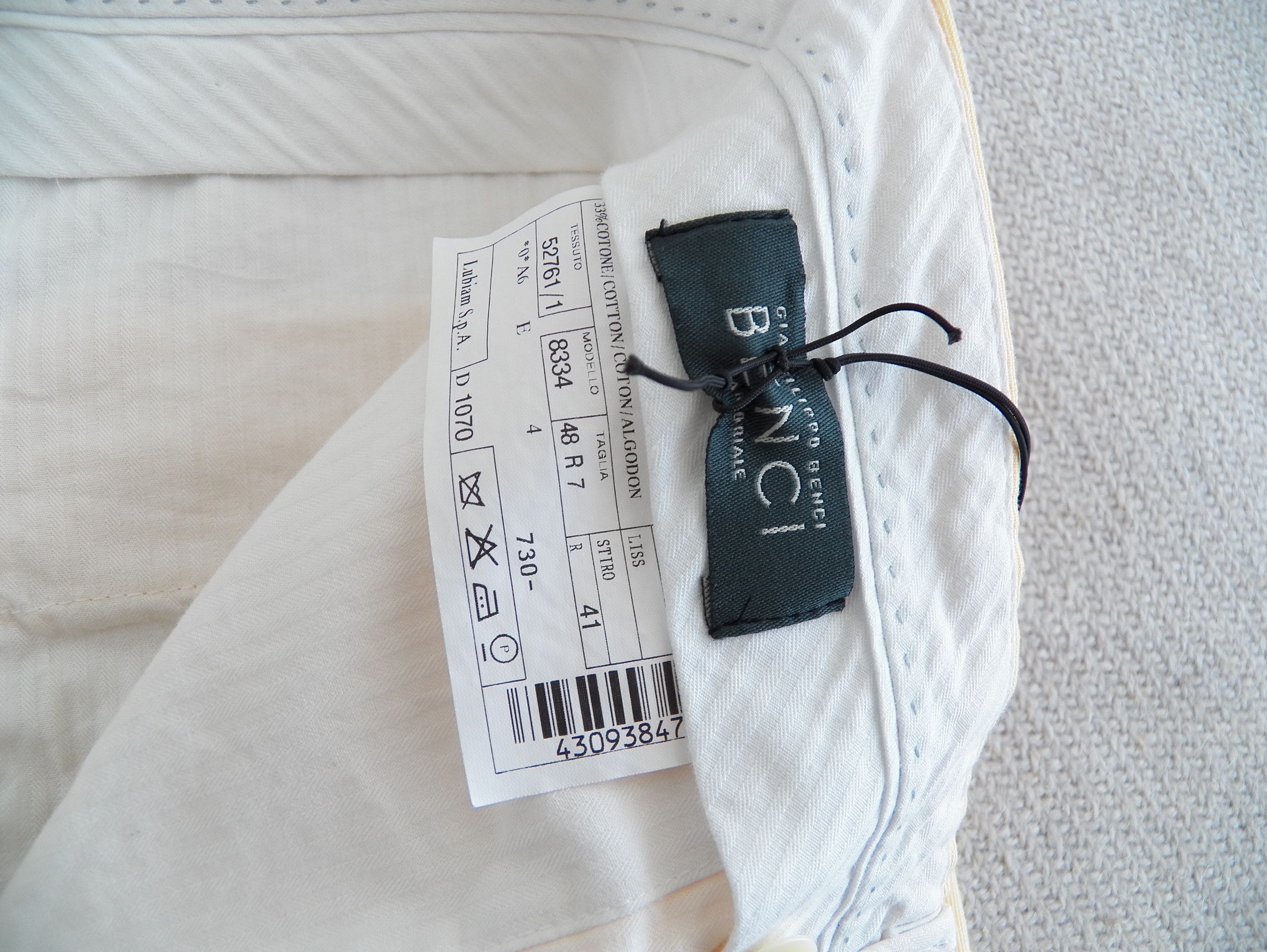 Lubiam by Benci Sartoriale Pinstripe Pants Chinos EU 48