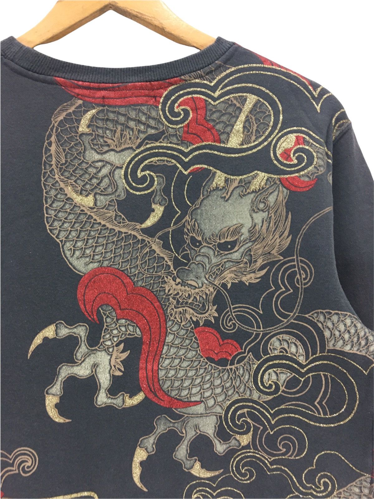 Japanese Brand Sorridere Sukajan Dragon Motif Fish Koi Sweatshirt Size US S / EU 44-46 / 1 - 5 Thumbnail