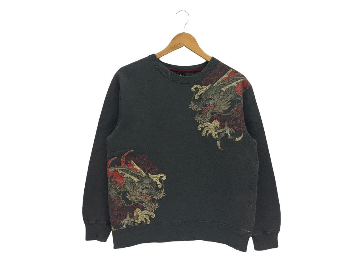 Japanese Brand Sorridere Sukajan Dragon Motif Fish Koi Sweatshirt Size US S / EU 44-46 / 1 - 2 Thumbnail