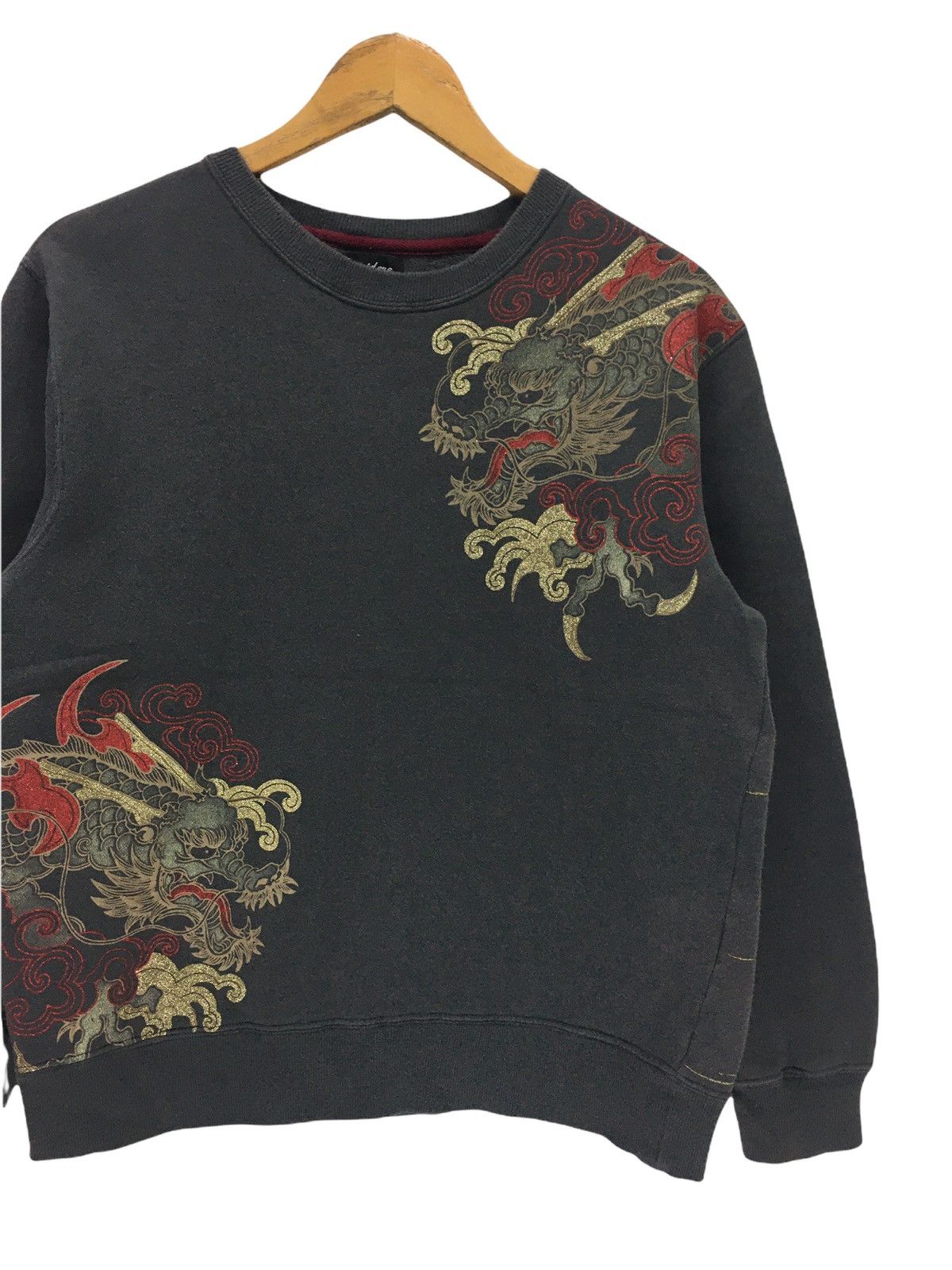 Japanese Brand Sorridere Sukajan Dragon Motif Fish Koi Sweatshirt Size US S / EU 44-46 / 1 - 4 Thumbnail
