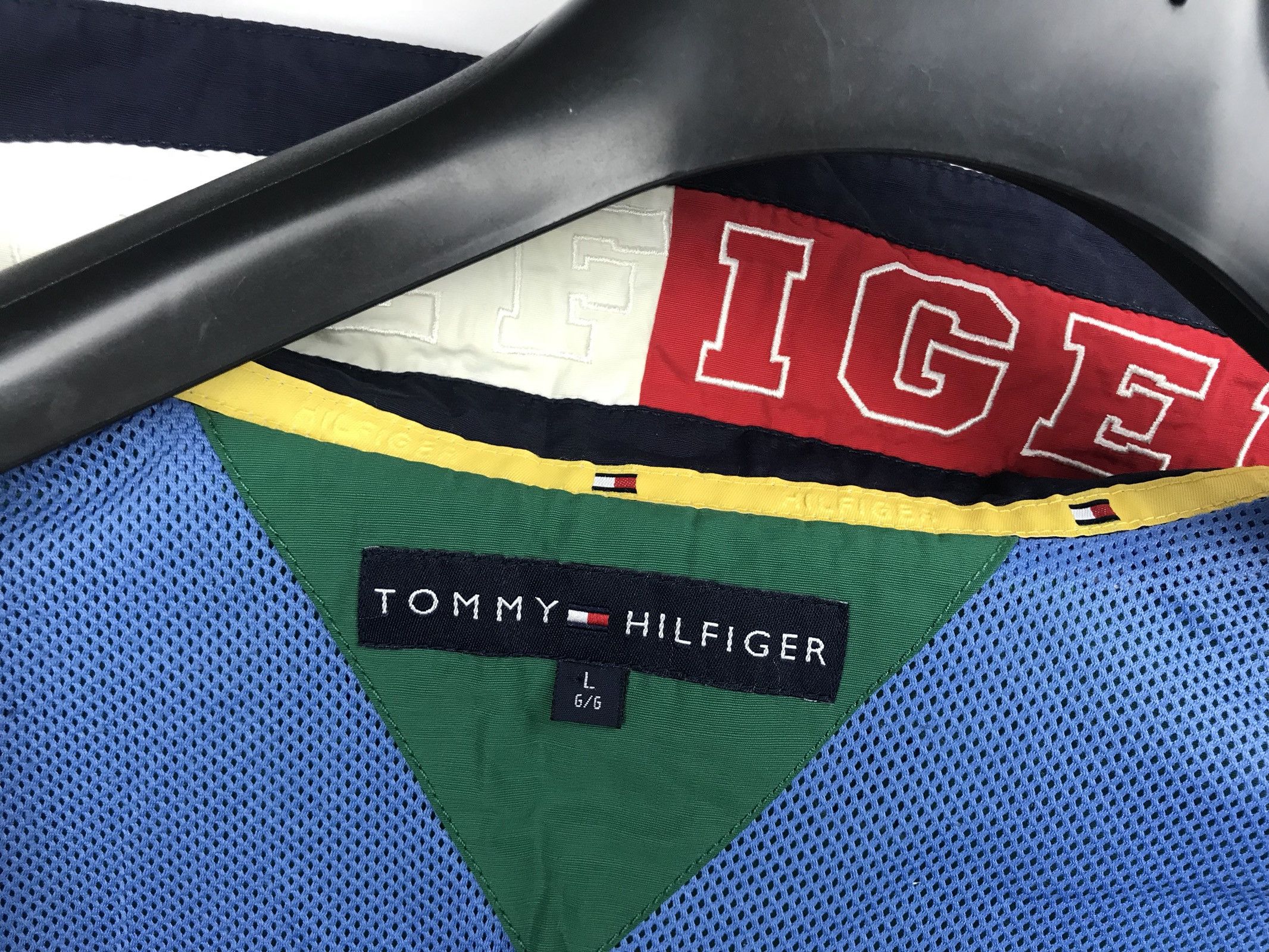 Tommy Hilfiger Tommy Hilfiger Vintage Logo Nylon Green Blue Jacket L OU027 Size US L / EU 52-54 / 3 - 4 Thumbnail