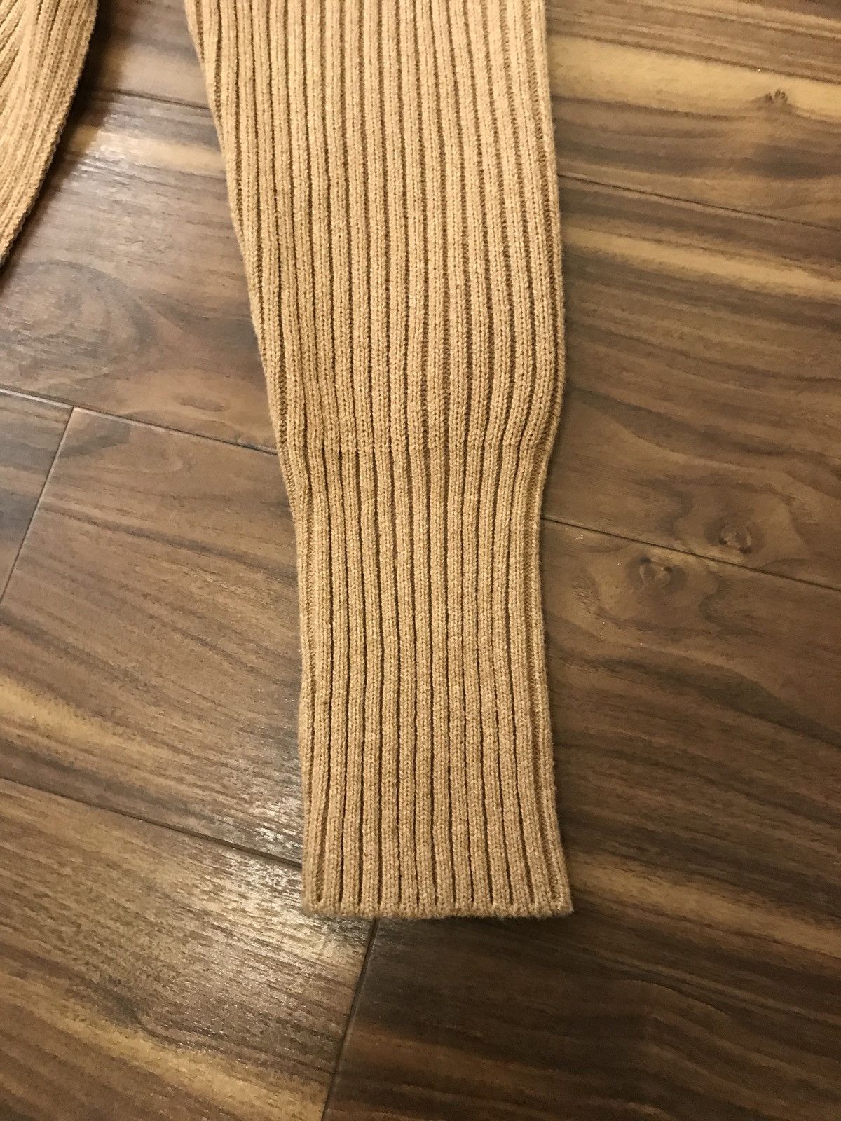 Sasquatchfabrix Camel Wool Knit LS Ribbed Patch Sweater Size US XL / EU 56 / 4 - 5 Thumbnail