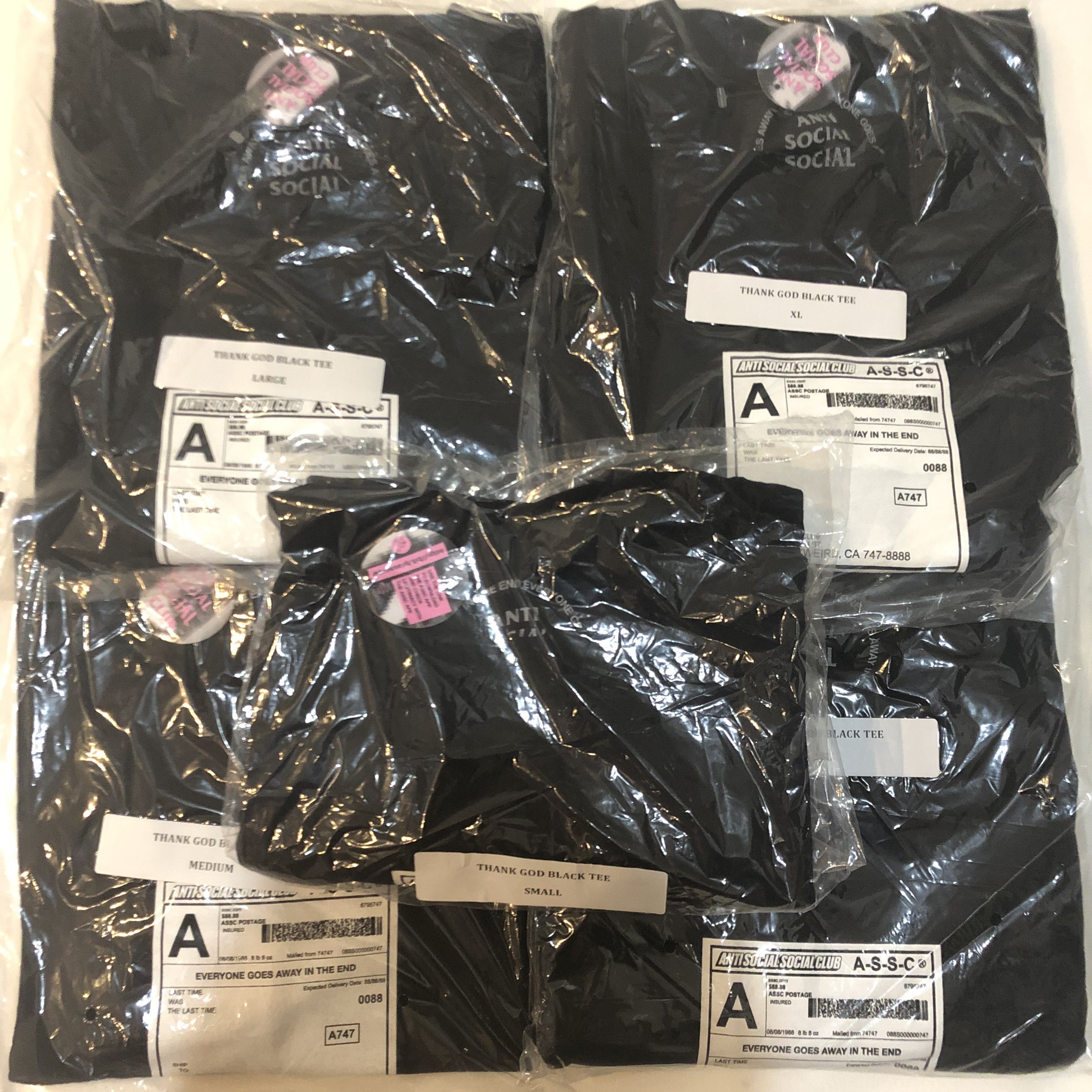 Anti Social Social Club DS ASSC label Thank God Black Tee bape kith kaws FTP FOG CDG Size US S / EU 44-46 / 1 - 8 Thumbnail