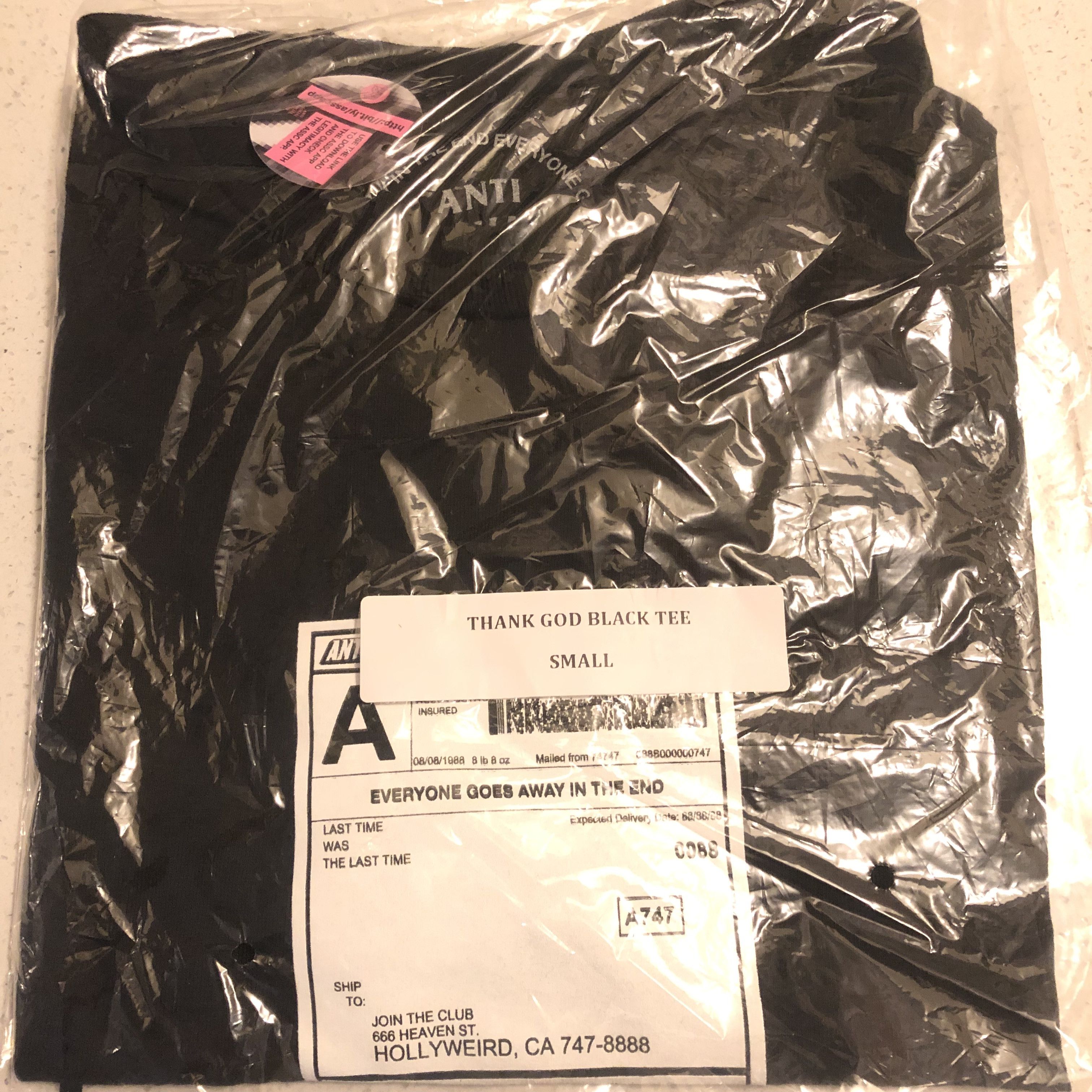Anti Social Social Club DS ASSC label Thank God Black Tee bape kith kaws FTP FOG CDG Size US S / EU 44-46 / 1 - 2 Thumbnail