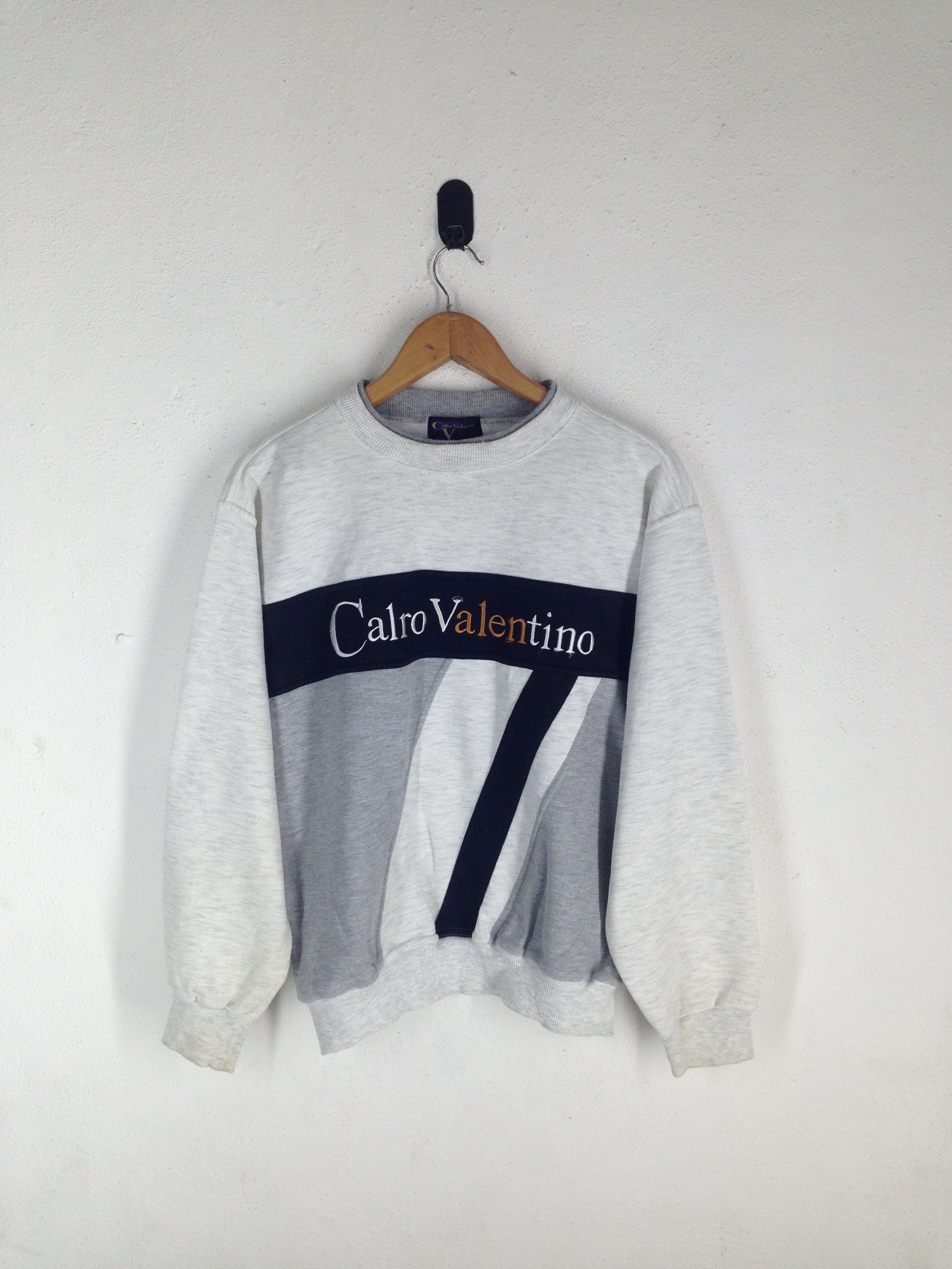 Valentino CARLO VALENTINO Sweatshirt pullover spellout embroidery Size US L / EU 52-54 / 3 - 1 Thumbnail