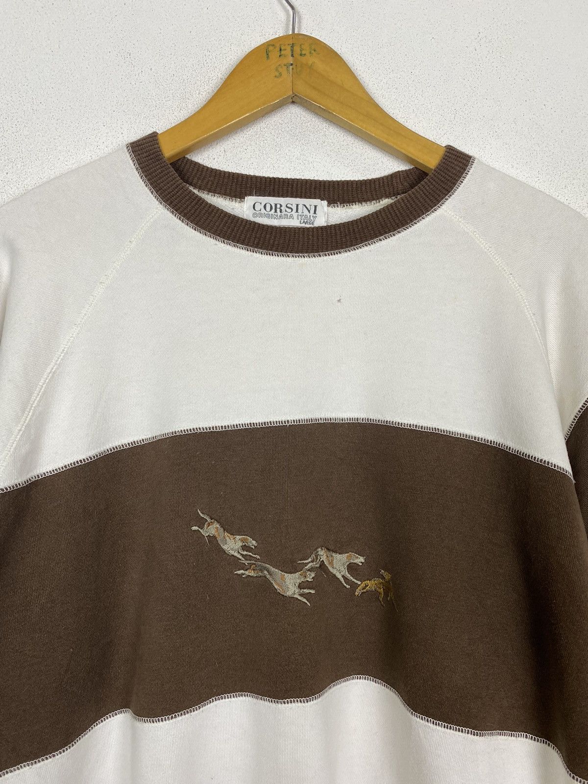 Vintage GK148 Vintage Corsini Italy Dog Embroiderey Logo Sweater Size US L / EU 52-54 / 3 - 4 Thumbnail