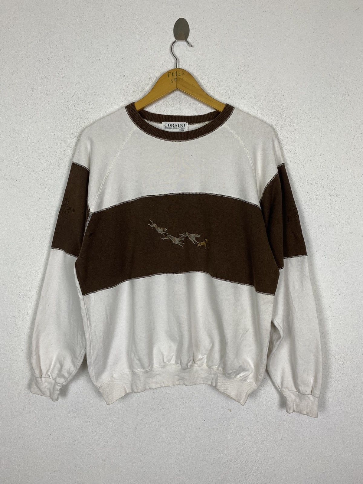 Vintage GK148 Vintage Corsini Italy Dog Embroiderey Logo Sweater Size US L / EU 52-54 / 3 - 2 Thumbnail