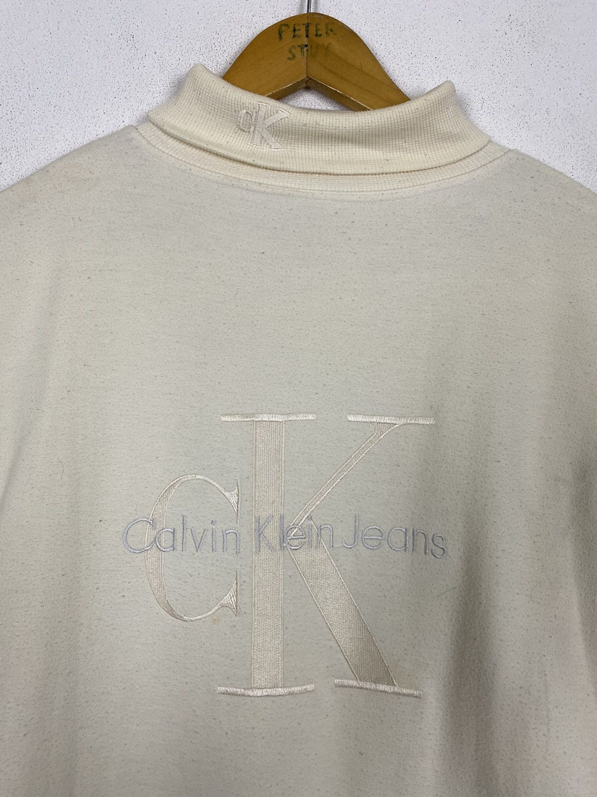 Calvin Klein × Vintage GK152 Vintage CK Jeans Embroidey Logo Highneck Sweater Size US M / EU 48-50 / 2 - 3 Thumbnail