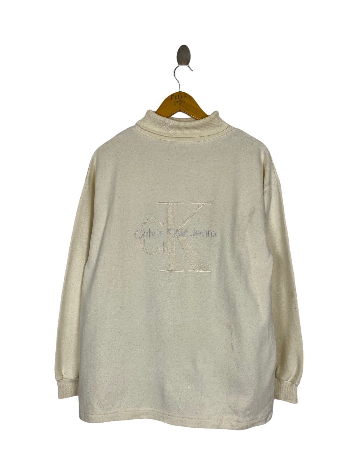Calvin Klein × Vintage GK152 Vintage CK Jeans Embroidey Logo Highneck Sweater Size US M / EU 48-50 / 2 - 1 Thumbnail