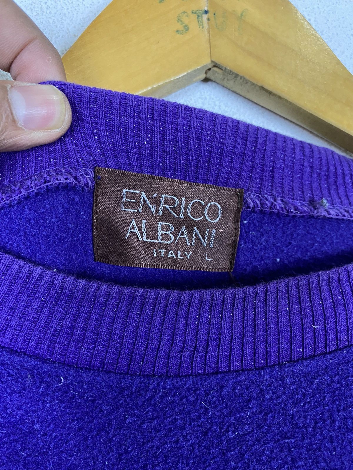 Enrico Coveri × Vintage GK153 VINTAGE ENRICO ALBANI EMBROIDERY LOGO SWEATER Size US L / EU 52-54 / 3 - 5 Thumbnail